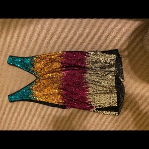 Sequin Low Cut Romper